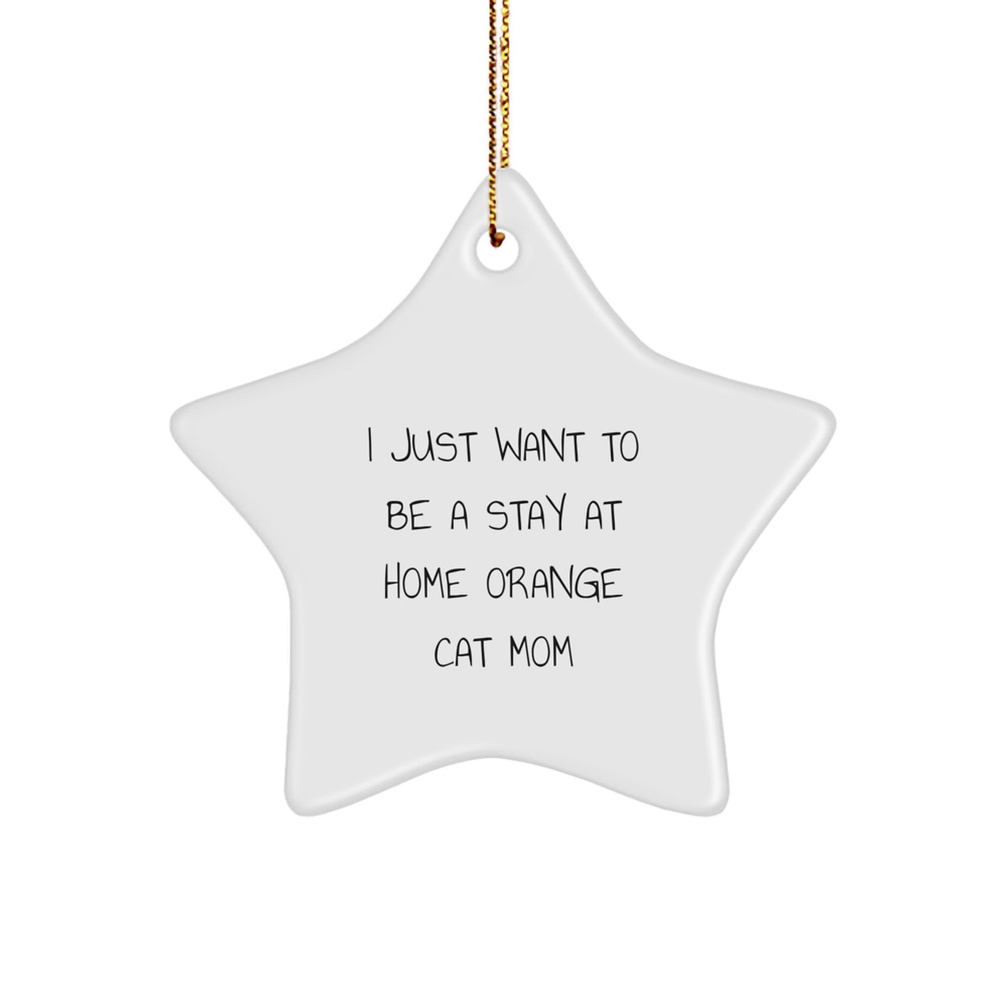 Funny Orange Cat Mom Gifts from Friends and Family - Christmas Star Ornament for Orange Cat Lover - Image 1