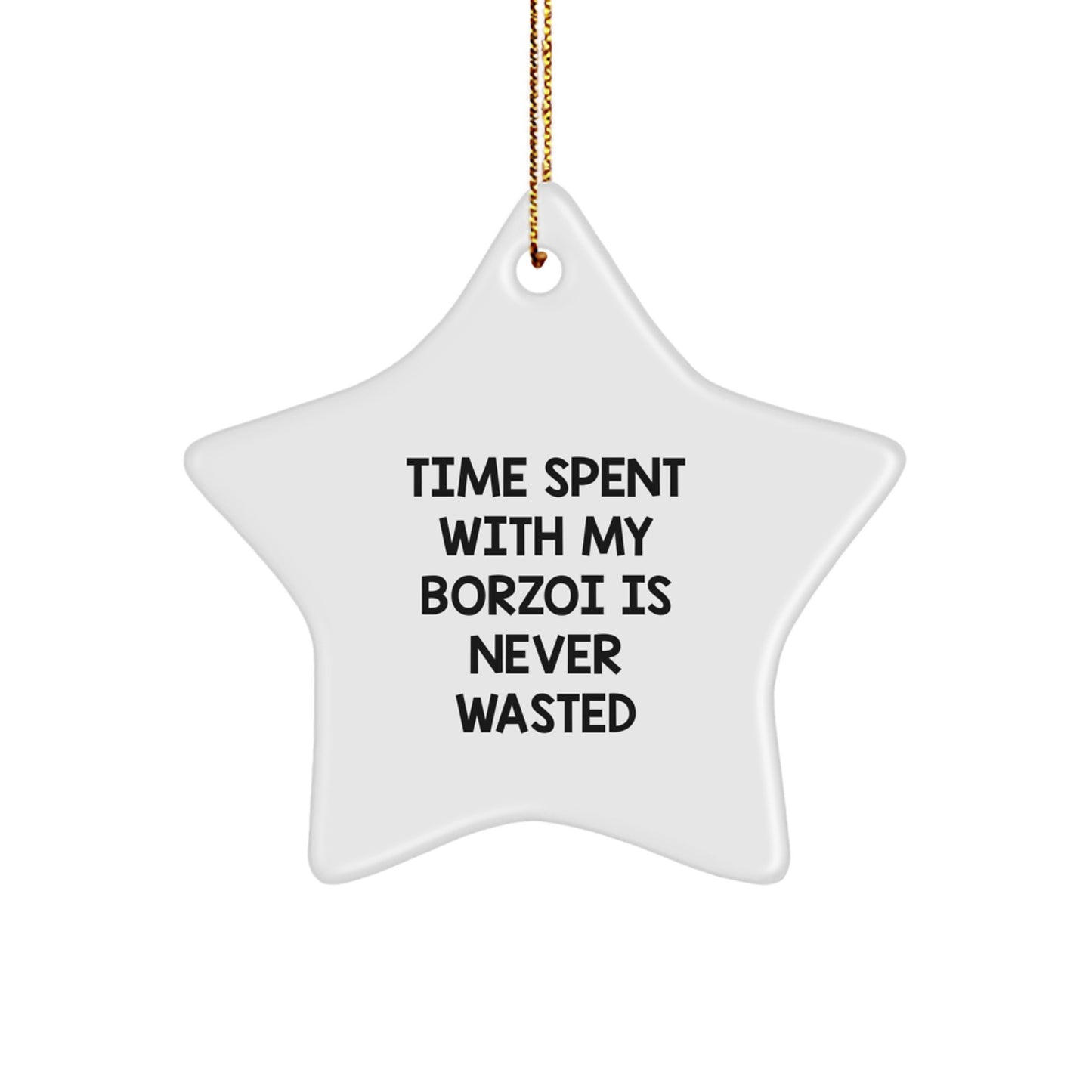 Borzoi Dog Star Ornament, Funny Quote Gifts for Men, Women, Family, Friends, and Coworkers, Christmas Unique Presents - Image 1