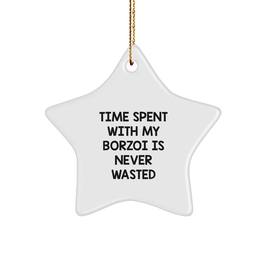 Borzoi Dog Star Ornament, Funny Quote Gifts for Men, Women, Family, Friends, and Coworkers, Christmas Unique Presents - Image 1