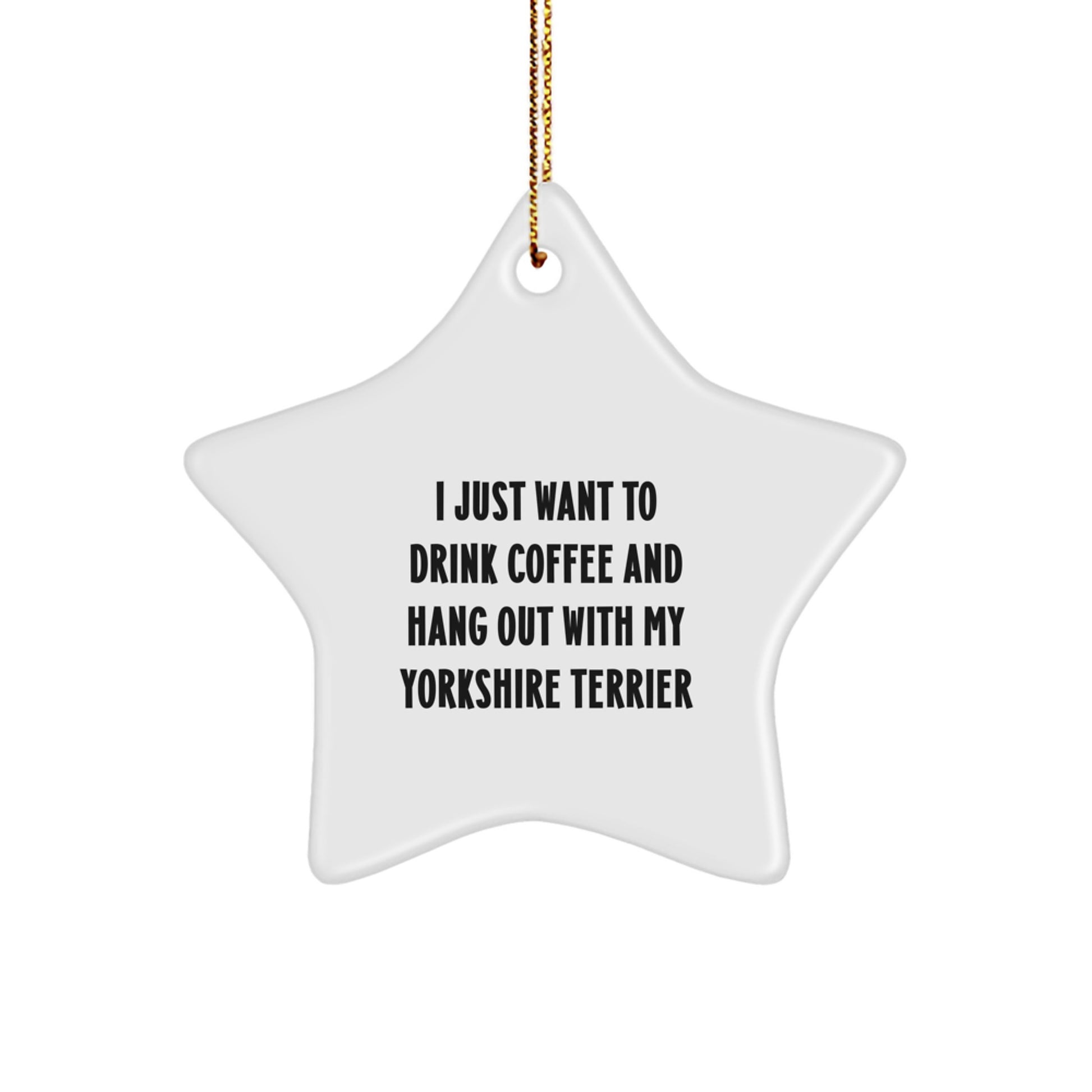 Funny Yorkshire Terrier Dog Star Ornament Gifts for Men from Friends at Christmas - Image 1