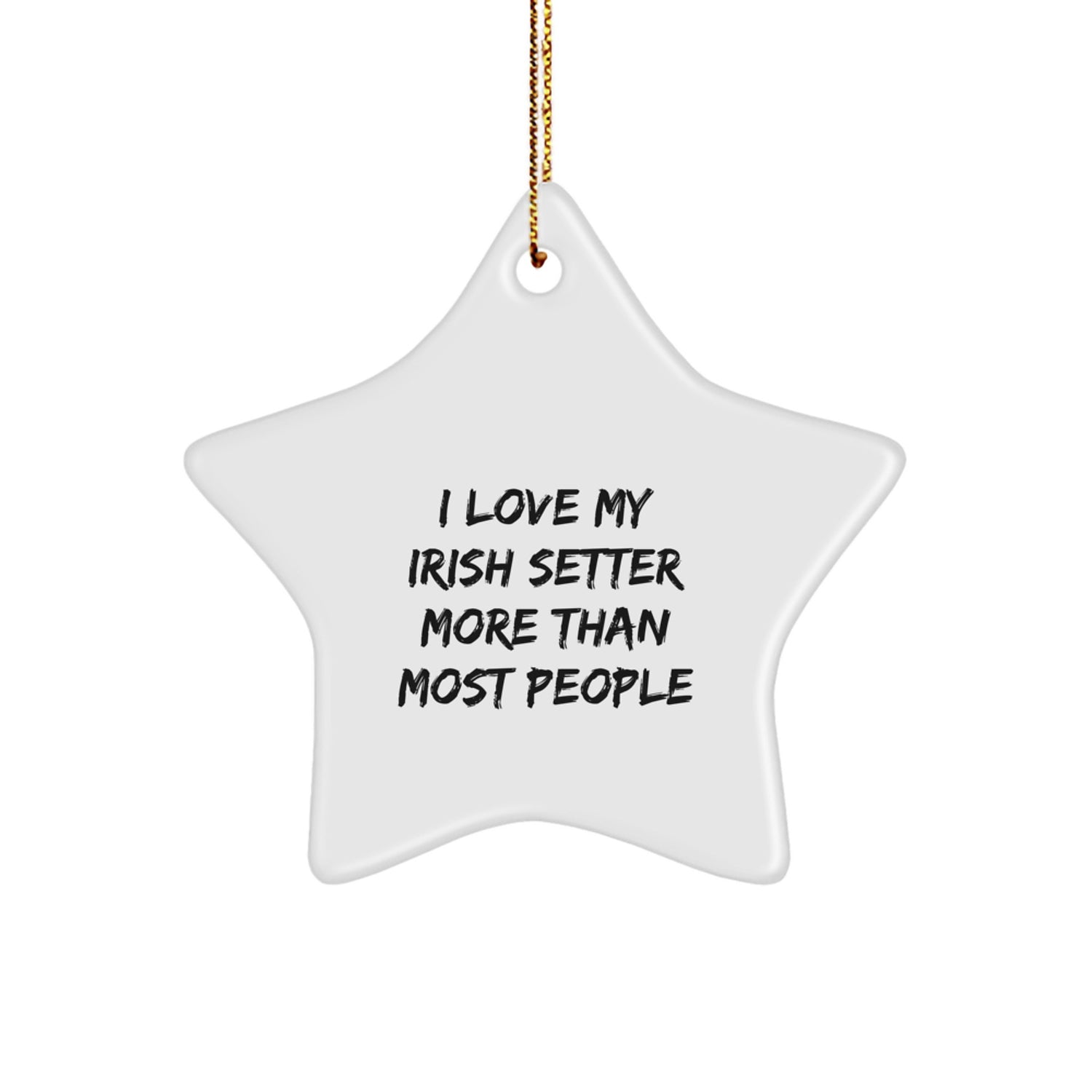 Funny Irish Setter Dog Gifts from Family for Christmas Unique Star Ornament - Image 1