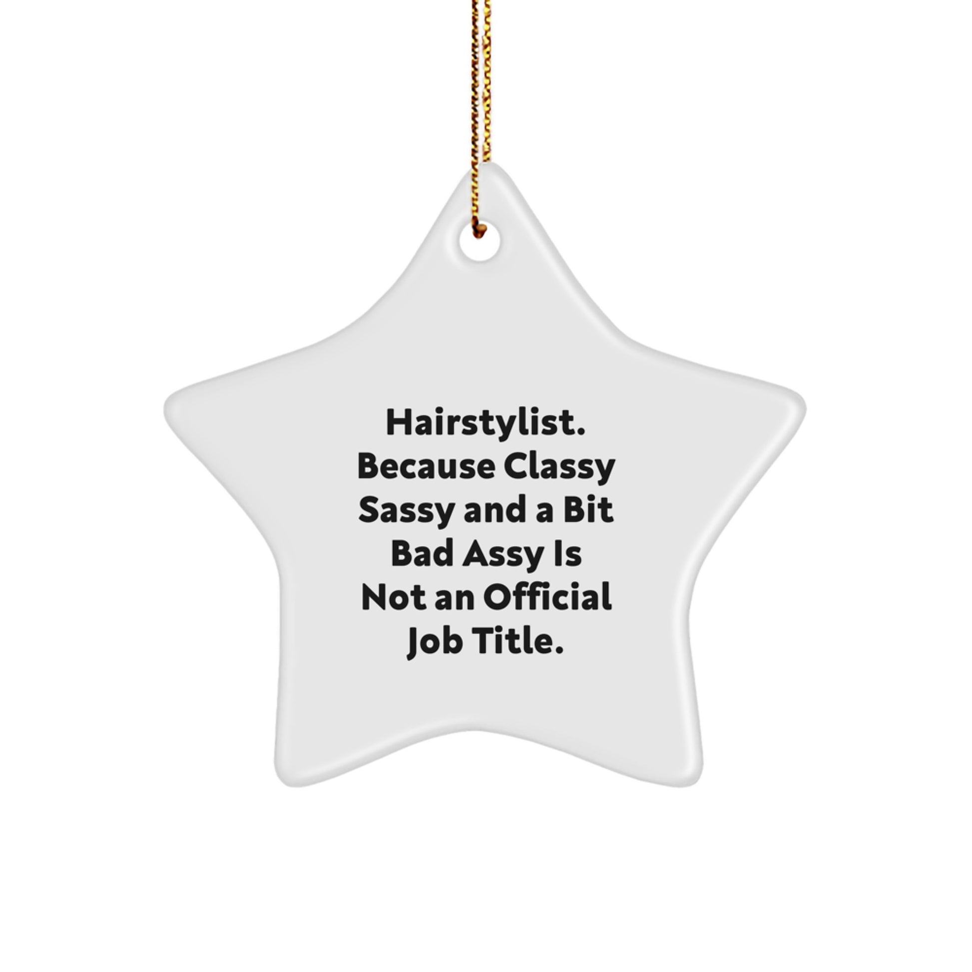 Funny Hairstylist Christmas Star Ornament Gifts from Friends for Men Women Coworkers Family - Image 1