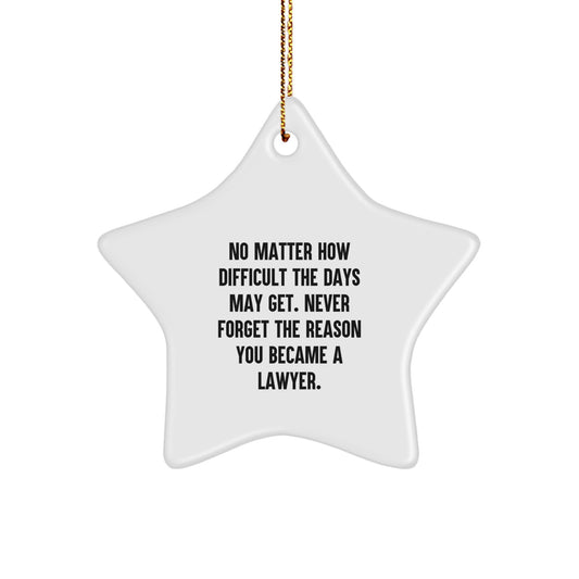 Funny Lawyer Gifts from Friends, Inspirational Lawyer Star Ornament for Men, Christmas Unique Gifts Ideas - Image 1