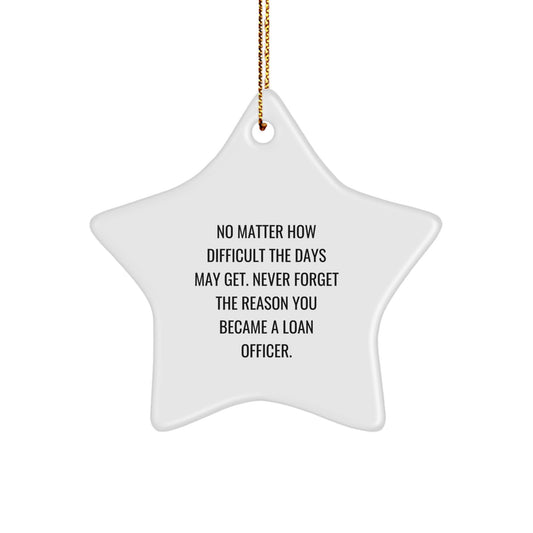 Funny Loan Officer Gifts from Friends for Men - Never Forget Star Ornament Christmas Unique Gifts - Image 1