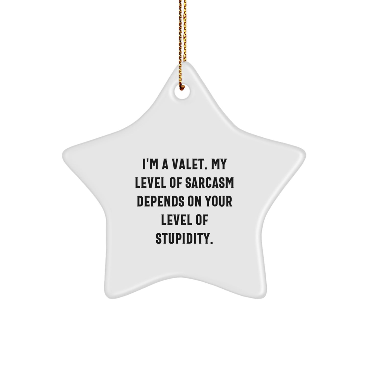 Valet Star Ornament, Funny Sarcasm Gift for Valet, Christmas Unique Gifts from Friends to Valet - Image 1