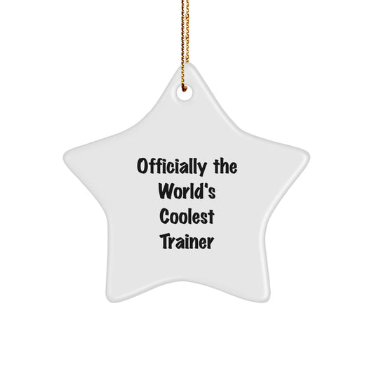 Funny Trainer Gifts for Him Star Ornament Officially The World's Coolest Trainer, Perfect Unique Christmas Unique Gifts from Friends and Family to Men Trainers - Image 1