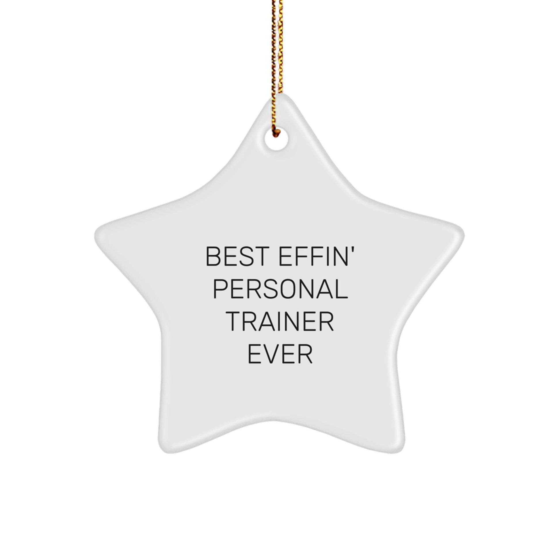 Funny Personal Trainer Gifts from Friends for Men, Star Ornament Best Effin' Quote Christmas Unique Decorations - Image 1