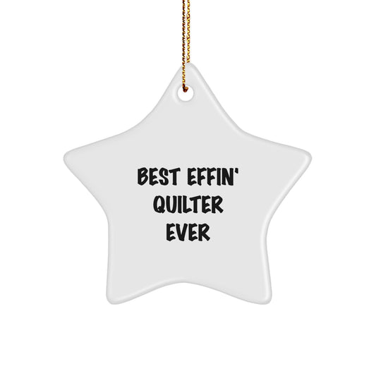 Quilter's Star Ornament, Funny Quilter Gifts from Men to Quilter, Star Ornament for Quilter Lover, Christmas Unique Gifts - Image 1