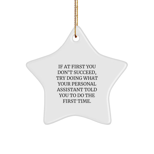 Funny Personal Assistant Star Ornament Christmas Unique Gifts from Friends for Personal Assistants Men Women Coworkers Family - Image 1