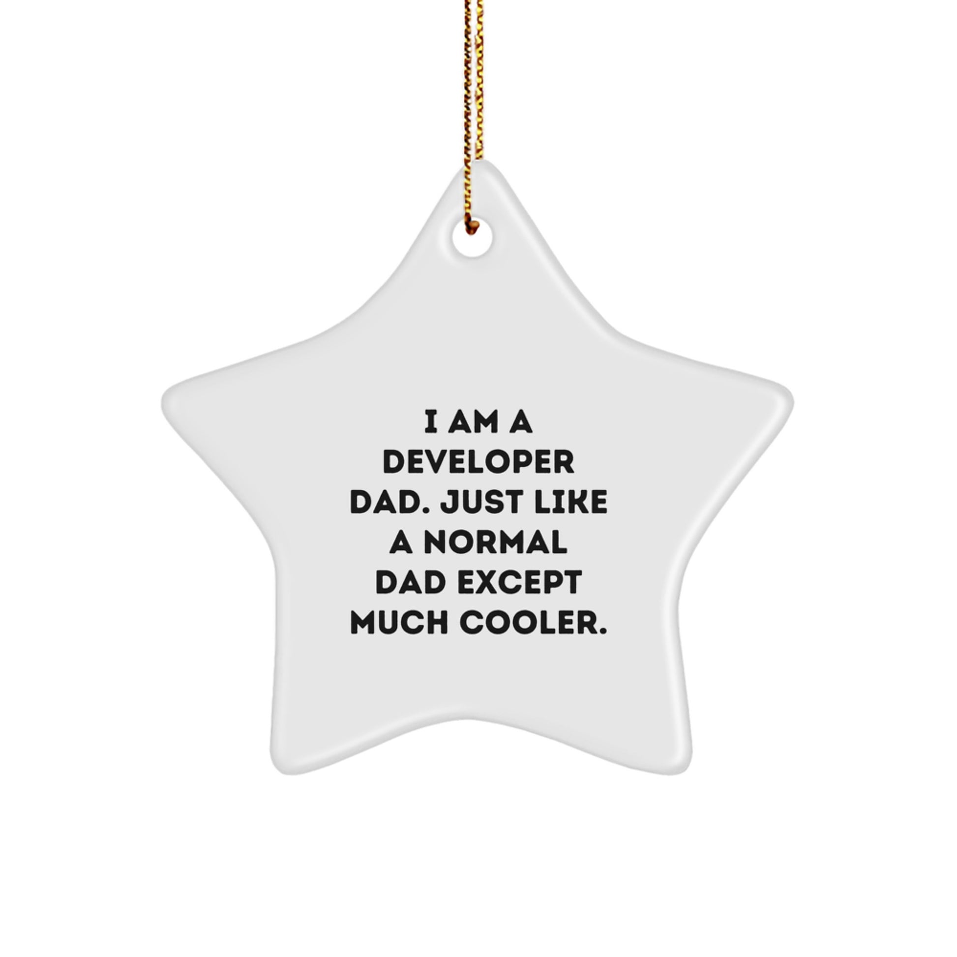 Developer Star Ornament Gifts for Family - Funny Developer Dad Gifts from Men - Christmas Unique Star Shaped MDF Ornaments - Image 1