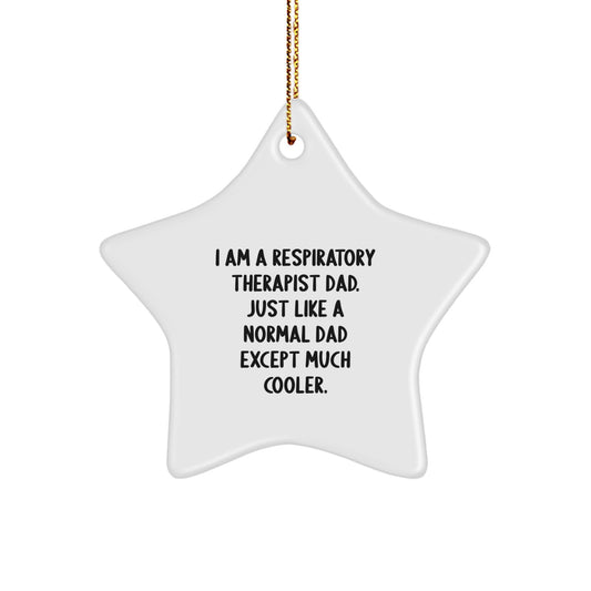 Funny Respiratory Therapist Dad Star Ornament Gifts from Family for Christmas Unique Decorations - Image 1