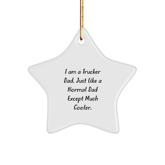 Funny Trucker Dad Gifts - Trucker Star Ornament for Christmas Unique Gifts from Family, Friends, or Coworkers for Trucker Men - Image 1
