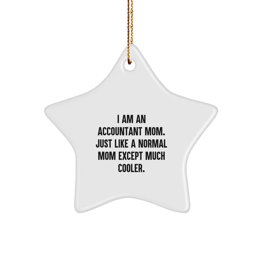 Accountant Mom Star Ornament, Funny Gift for Mom, Christmas Unique Gifts from Family, Friends, Coworkers, Gifts for Accountant, Mom, Wife, Sister - Image 1