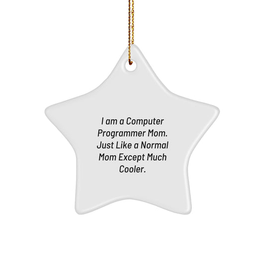 Funny Computer Programmer Star Ornament Gifts for Mom from Men, Women, Family, Friends, Coworkers This Christmas - Image 1