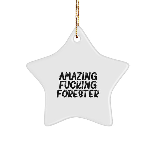 Funny Forester Gifts, Star Ornament for Forester Lovers, Gifts from Friends to Family for Christmas Season - Image 1