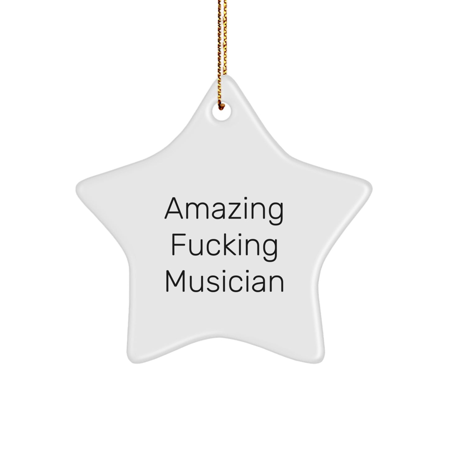 Funny Musician Gifts from Friends for Amazing Musician Star Ornament White Star Shaped Christmas Unique Gifts - Image 1