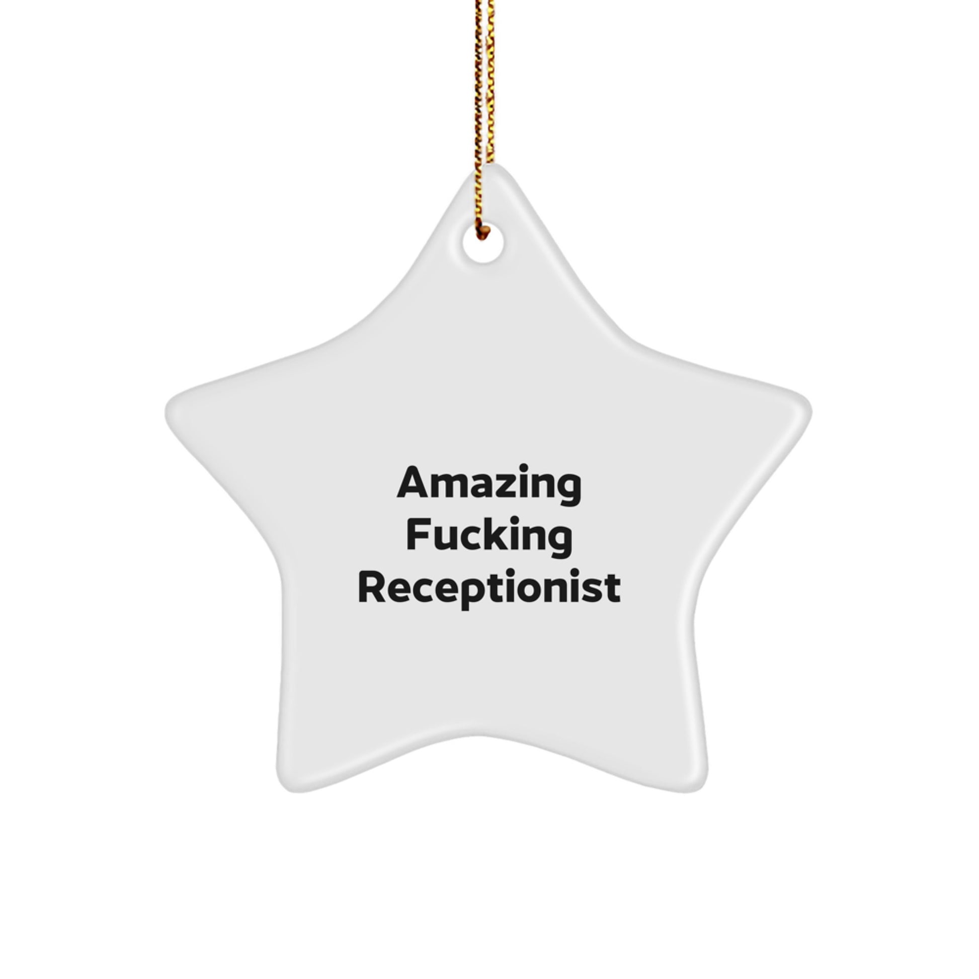 Funny Receptionist Star Ornament Gifts from Men Friends for Women Coworkers - Image 1