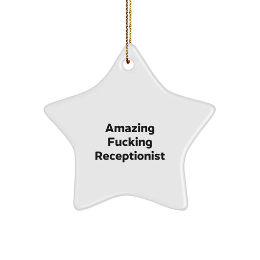 Funny Receptionist Star Ornament Gifts from Men Friends for Women Coworkers - Image 1