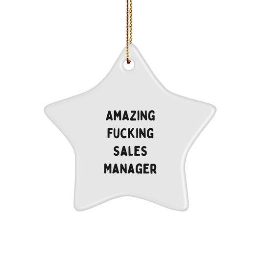 Funny Sales Manager Gifts for Christmas, Amazing F--king Sales Manager Star Ornament, Gifts from Friends, Coworkers or Family, Perfect for Men, Women and Sales Managers - Image 1