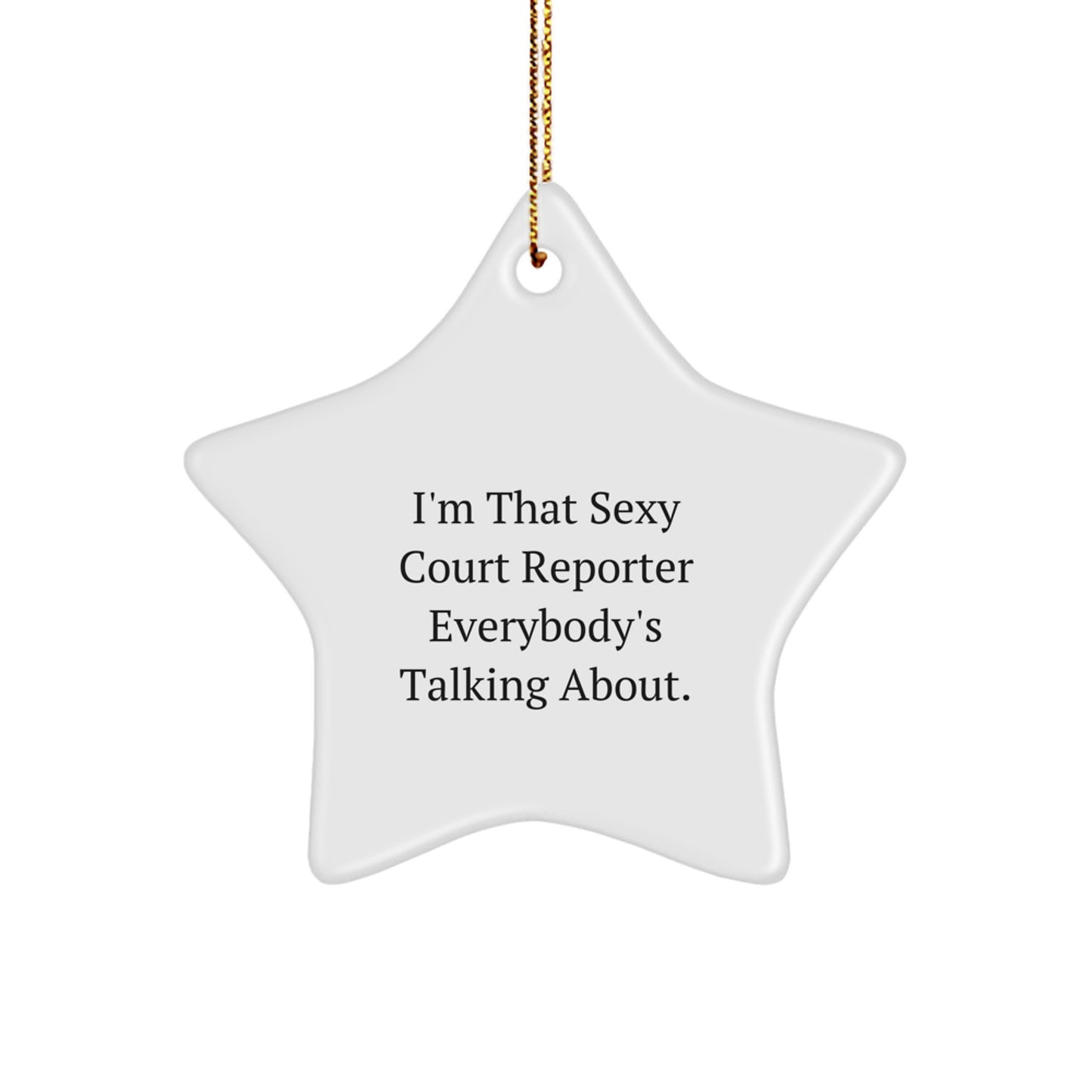 Funny Court Reporter Gifts from Friends, Unique Star Ornament for Court Reporter, Christmas Decor - Image 1