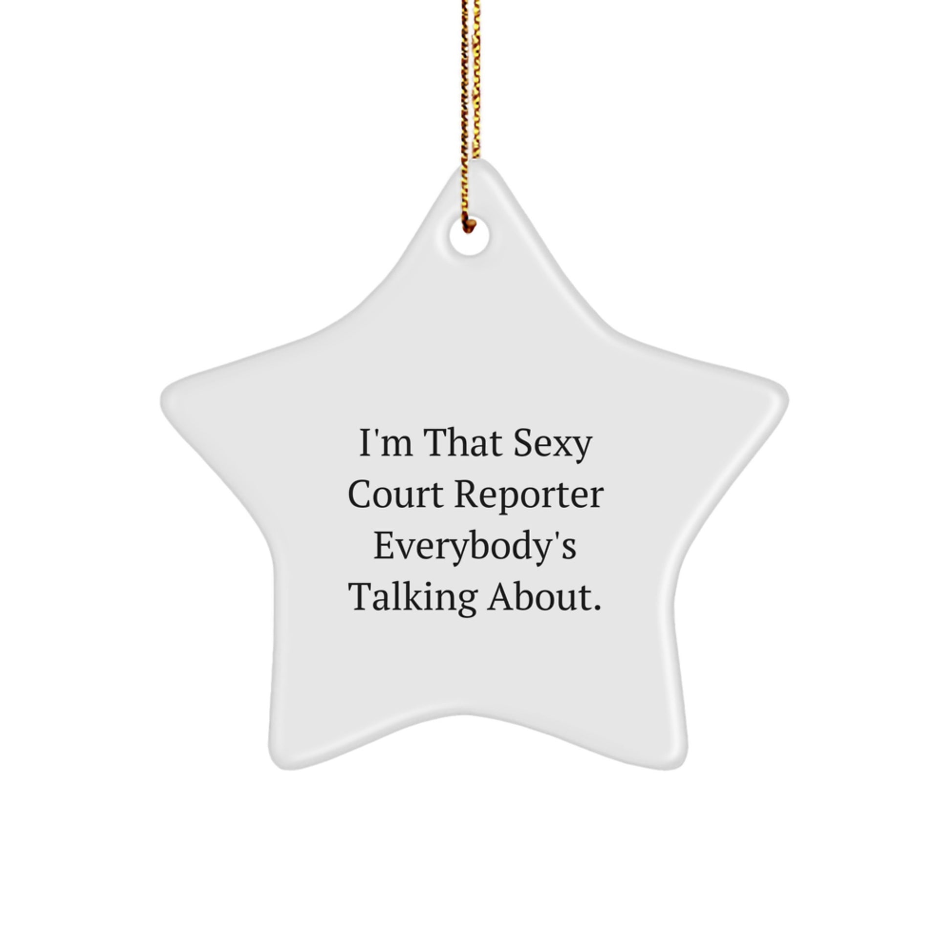 Funny Court Reporter Gifts from Friends, Unique Star Ornament for Court Reporter, Christmas Decor - Image 1