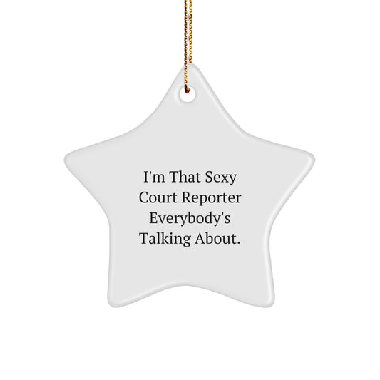 Funny Court Reporter Gifts from Friends, Unique Star Ornament for Court Reporter, Christmas Decor - Image 1