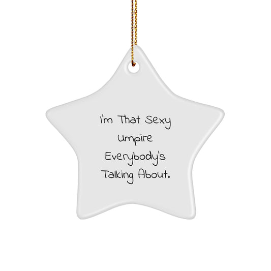 Funny Umpire Gifts from Friends for Umpire Men Christmas Unique Star Ornament - Image 1