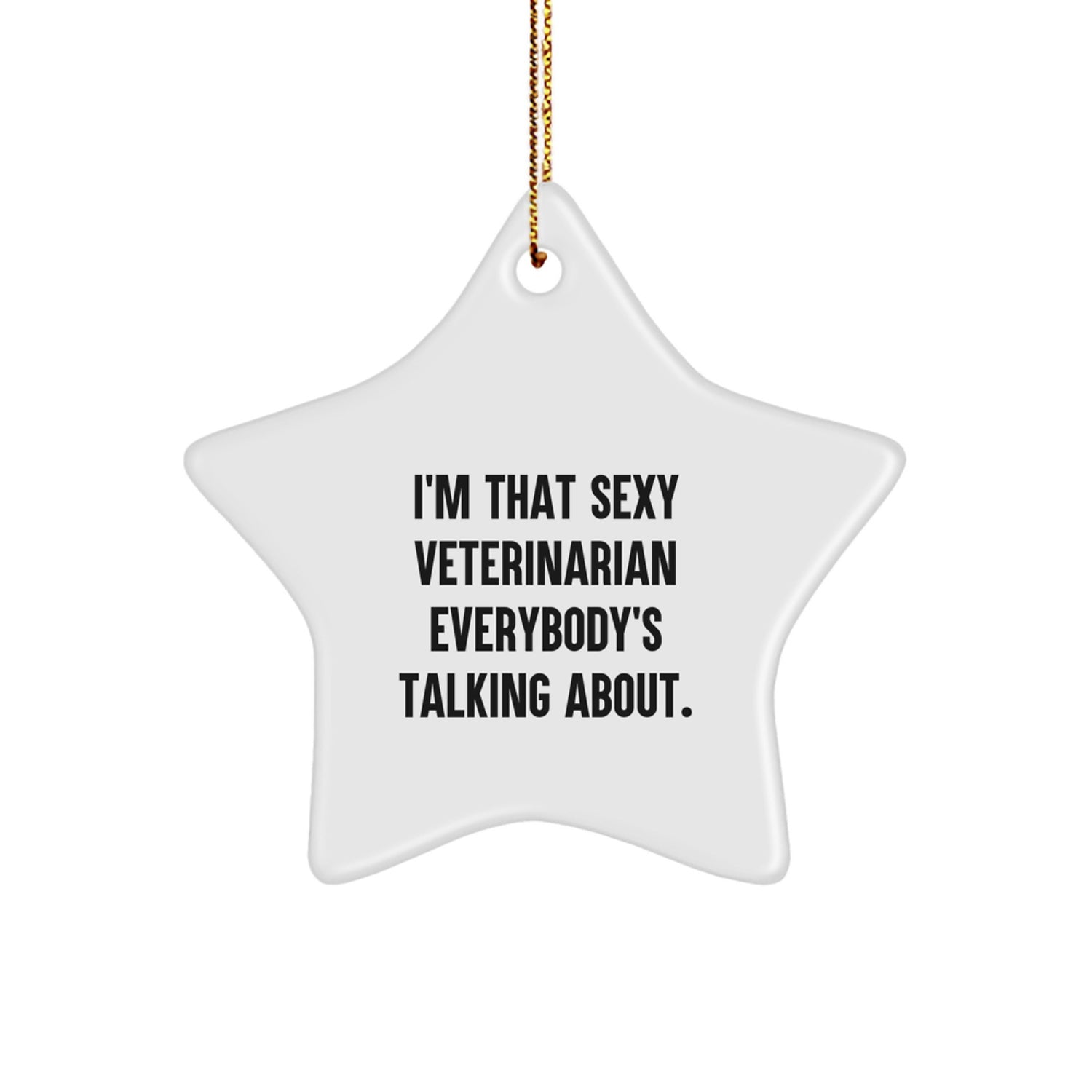 Funny Veterinarian Star Ornament for Christmas Unique Gifts from Friends to Men Veterinarians, Cute Quote - Image 1