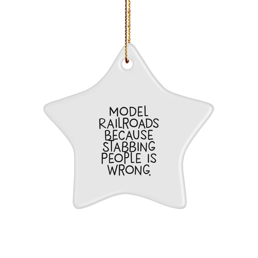 Funny Model Railroads Gifts for Men, Women, or Friends - Star Ornament for Christmas Unique Gifts from Family - Image 1