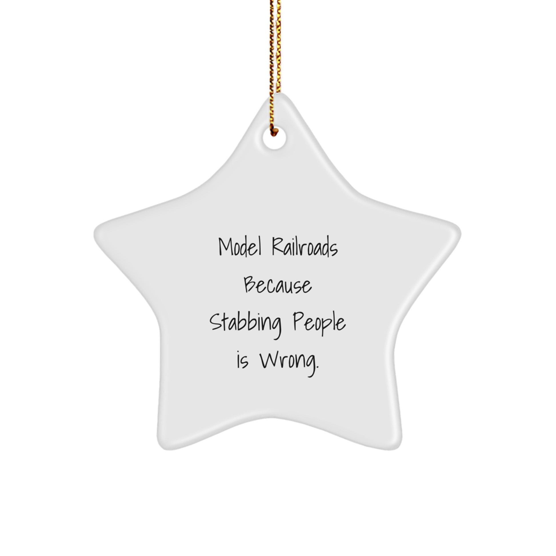 Funny Model Railroads Christmas Unique Gifts from Friends, Funny Star Ornament for Model Railroads Enthusiasts, Model Railroads Decorations Gifts for Christmas - Image 1