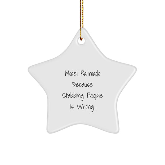 Funny Model Railroads Christmas Unique Gifts from Friends, Funny Star Ornament for Model Railroads Enthusiasts, Model Railroads Decorations Gifts for Christmas - Image 1