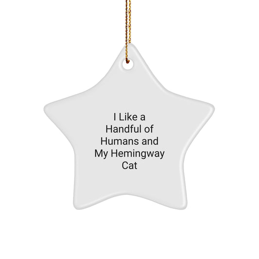Funny Hemingway Cat Star Ornaments Gifts from Men to Friends and Family for Christmas Decorations - Image 1