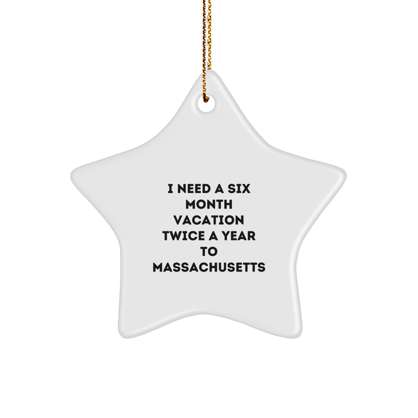 Massachusetts Star Ornament Gifts from Men to Friends for Christmas - Image 1