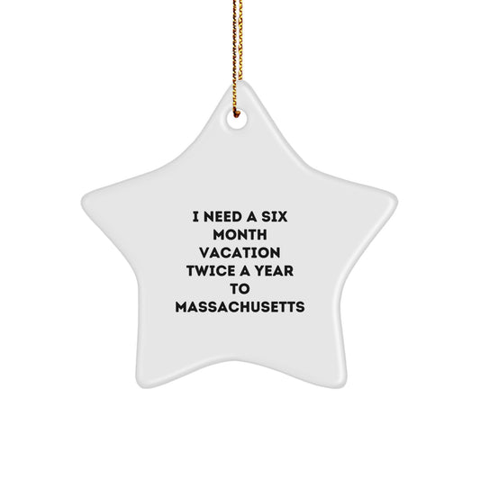 Massachusetts Star Ornament Gifts from Men to Friends for Christmas - Image 1