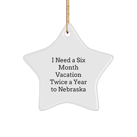 Funny Nebraska Star Ornament Gifts from Men to Friends for Christmas - Image 1