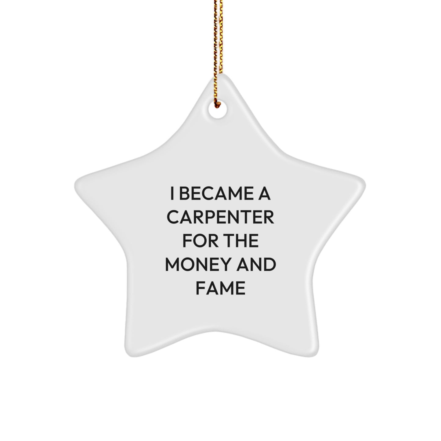 Funny Carpenter Star Ornament Gifts from Friends and Family for Men and Women on Christmas Unique Present Ideas - Image 1