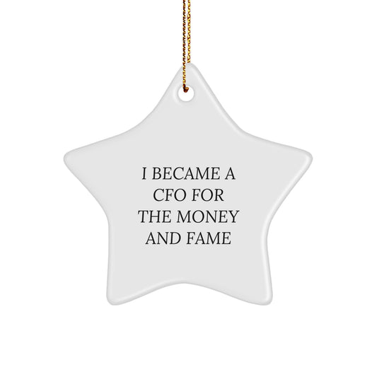 Funny CFO Gifts for Friends from Men Christmas Unique Star Ornaments I Became A Cfo For The Money And Fame - Image 1