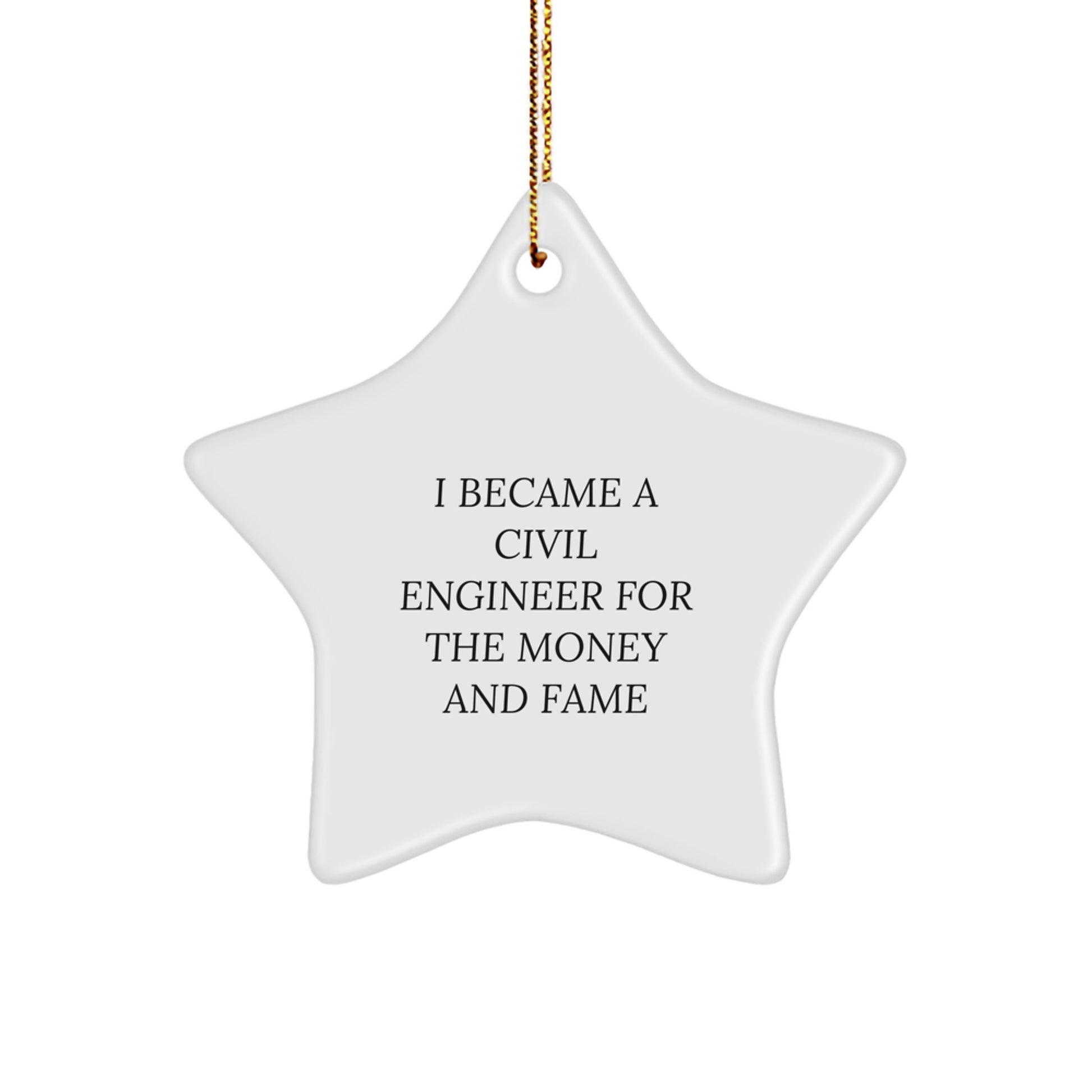 Funny Civil Engineer Gifts from Family for Christmas Unique Star Ornament Men Civil Engineer Decoration - Image 1