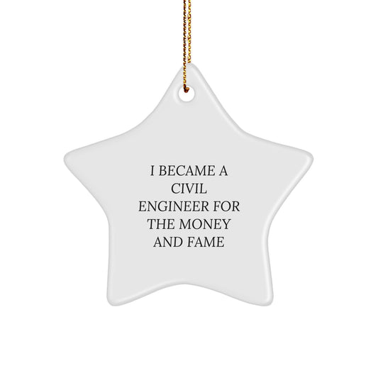 Funny Civil Engineer Gifts from Family for Christmas Unique Star Ornament Men Civil Engineer Decoration - Image 1