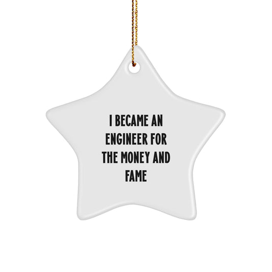 Funny Engineer Star Ornament Gifts from Friends to Family for Christmas Unique Decorations - Engineer Gifts for Men Women - Image 1