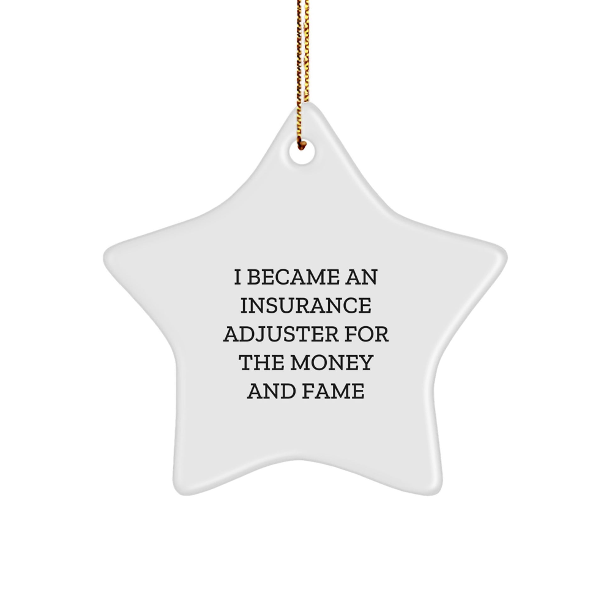 Funny Insurance Adjuster Star Ornament Gifts from Family to Insurance Adjuster on Christmas - Image 1