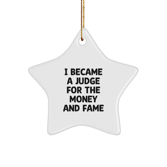 Funny Judge Star Ornament, Gifts for Judge, Christmas Unique Gifts from Family, Men Judge Star Decoration - Image 1