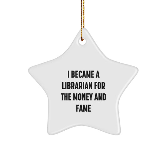 Librarian Star Ornament Gifts for Librarian Funny Quote Christmas Unique Gifts from Friends - Image 1