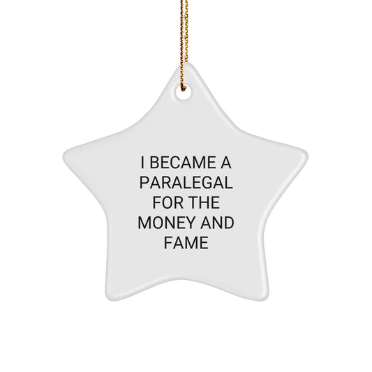 Funny Paralegal Gifts for Paralegal Friends - Star Ornament for Christmas Unique Gifts from Friends - Image 1