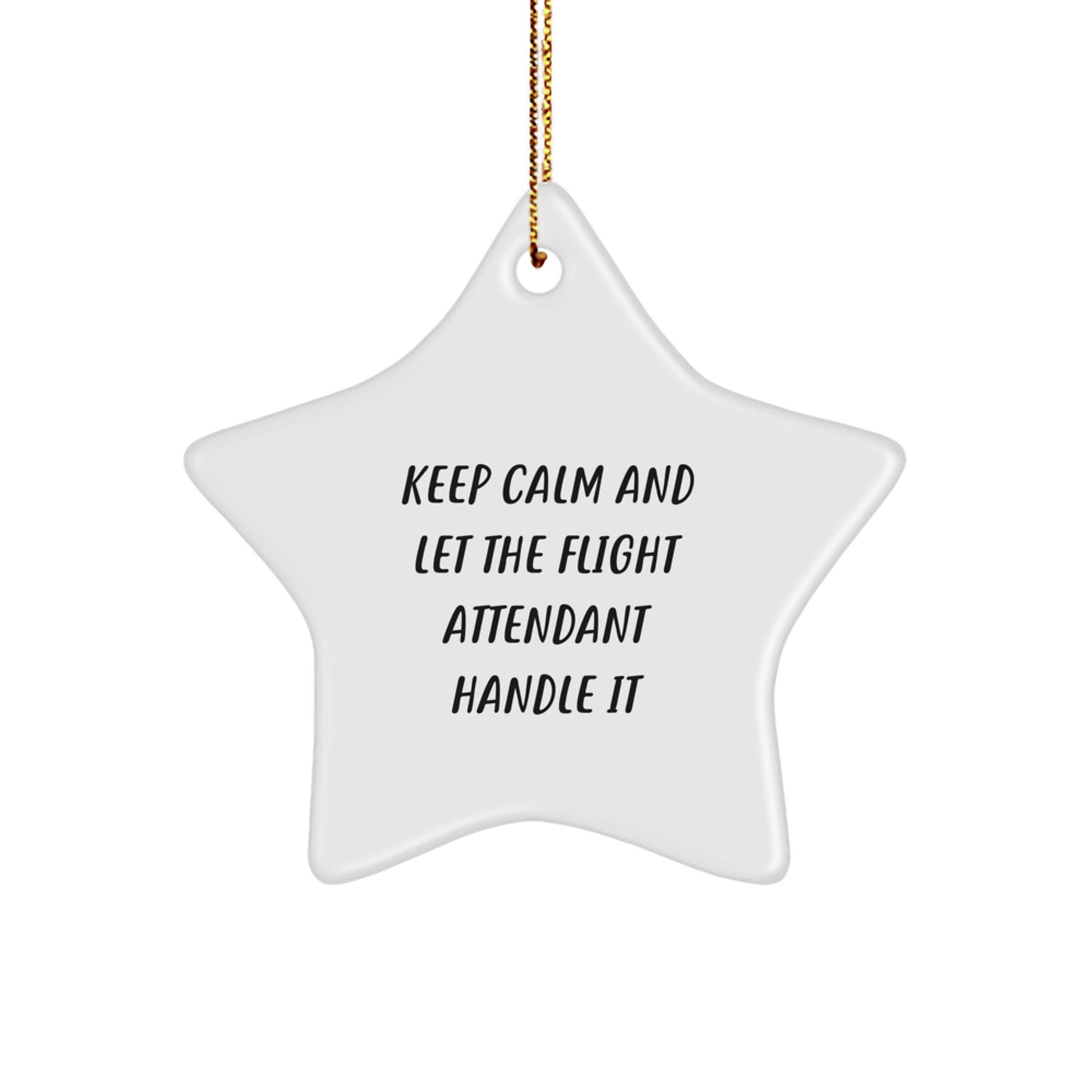 Funny Flight Attendant Gifts from Men - White Star Ornament for Flight Attendants, Friends, Coworkers, and Family at Christmas - Image 1