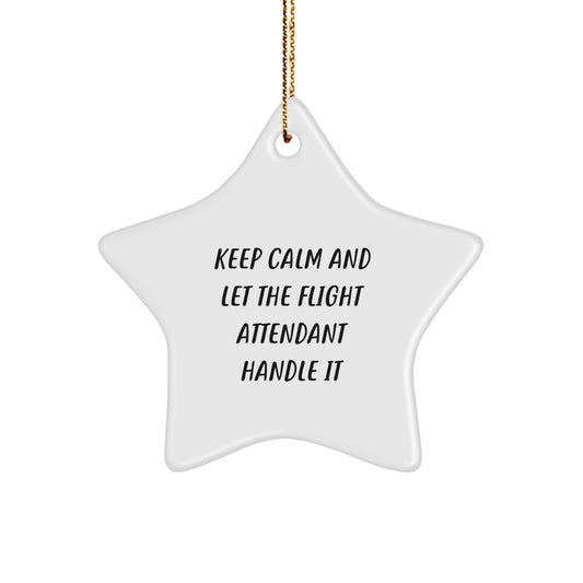 Funny Flight Attendant Gifts from Men - White Star Ornament for Flight Attendants, Friends, Coworkers, and Family at Christmas - Image 1