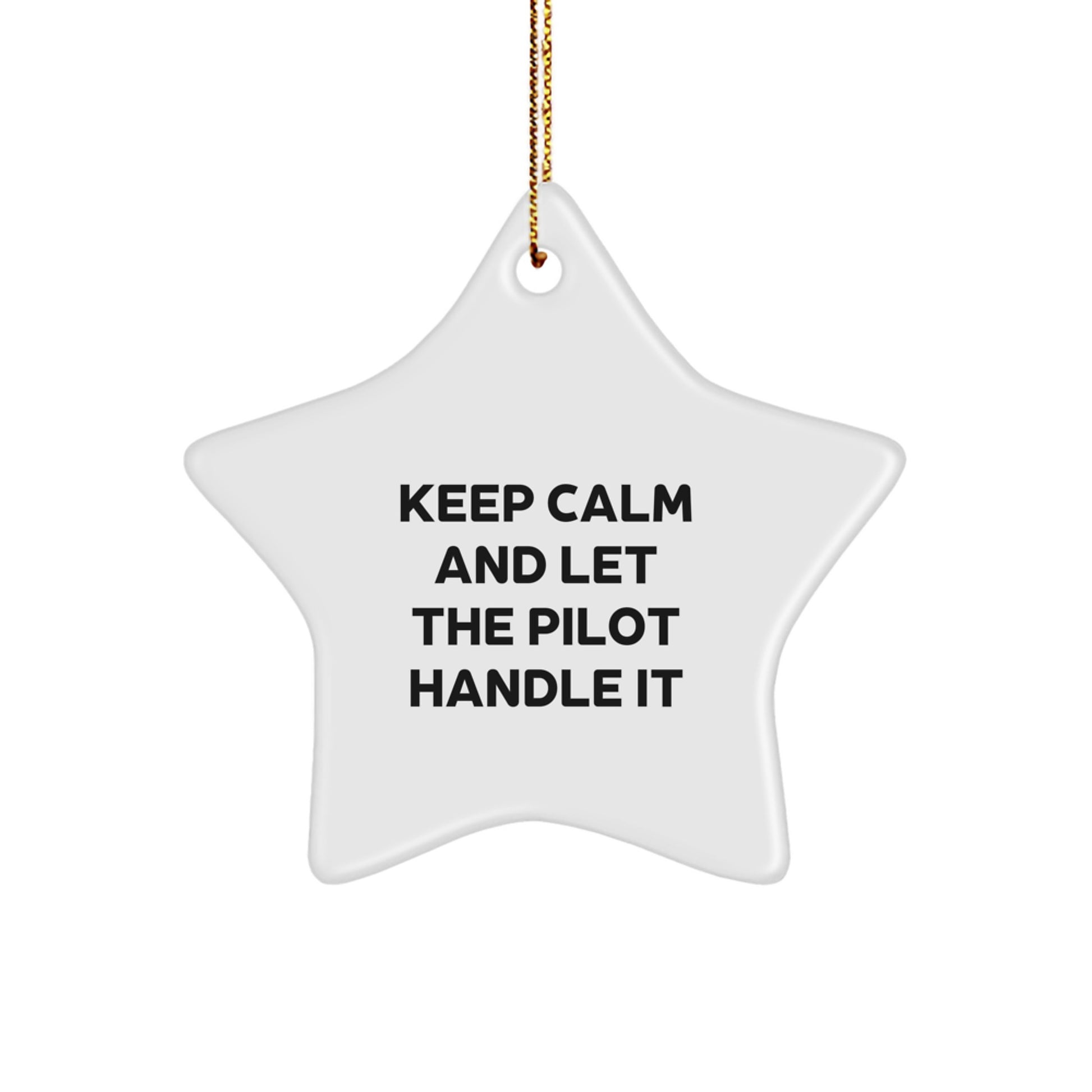 Funny Pilot Gifts: Keep Calm And Let The Pilot Handle It, Star Ornament for Men, Women, Friends, Coworkers, Family, Christmas Unique Gifts - Image 1