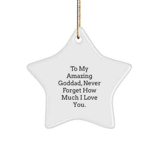 Funny Goddad Gifts from Men to My Amazing, Star Ornament for Christmas Unique Gifts, Inspirational Goddad Star - Image 1