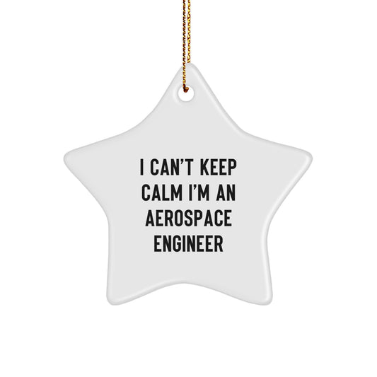 Funny I Can't Keep Calm I'm An Aerospace Engineer Star Ornament, Perfect Christmas Unique Gifts for Aerospace Engineers, Unique Star Shaped Decorations - Image 1