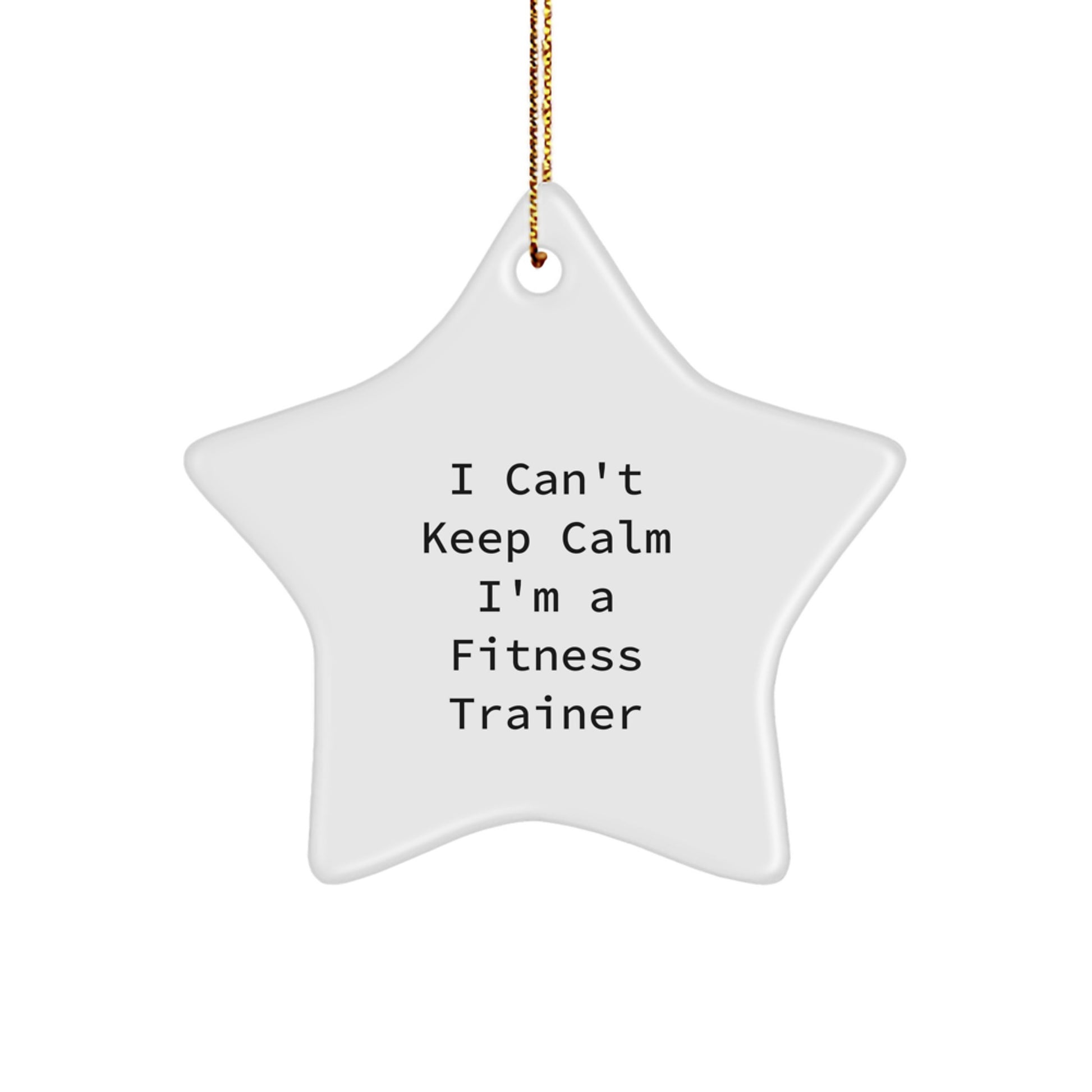 Funny Fitness Trainer Gifts, I Can't Keep Calm, Star Ornament, Christmas Unique Gifts from Men to Friends, Funny Fitness Trainer - Image 1